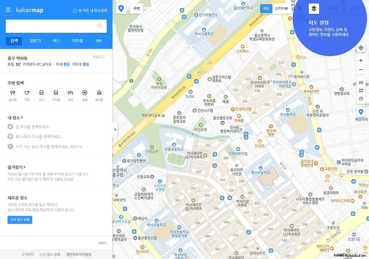 카카오맵 화면